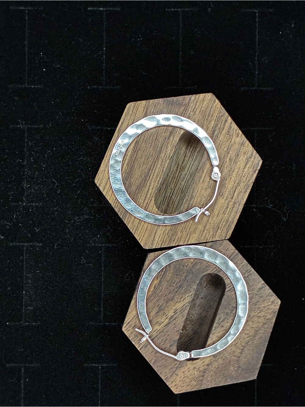 Hand-Hammered Silver Hoop Earrings New